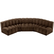 Bowery Hill Contemporary Soft Brown Velvet Modular Sectional