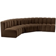 Bowery Hill Contemporary Soft Brown Velvet Modular Sectional