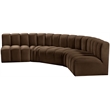 Bowery Hill Contemporary Soft Brown Velvet Modular Sectional