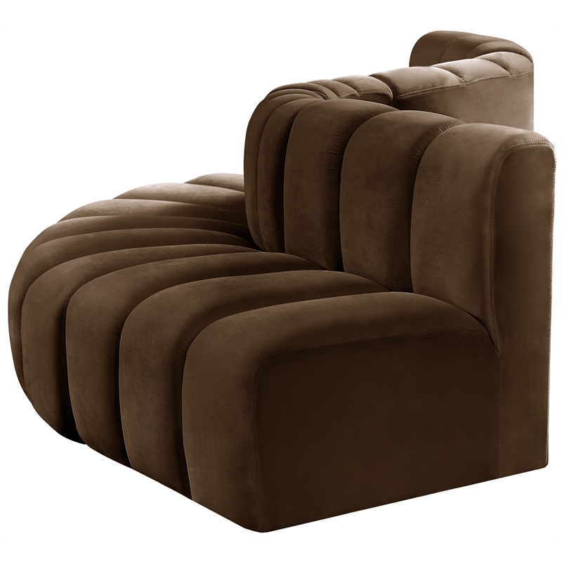 Bowery Hill Contemporary Soft Brown Velvet Modular Sectional