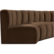 Bowery Hill Contemporary Soft Brown Velvet Modular Sectional