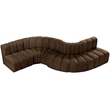 Bowery Hill Contemporary Soft Brown Velvet Modular Sectional