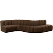 Bowery Hill Contemporary Soft Brown Velvet Modular Sectional