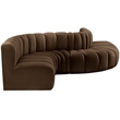 Bowery Hill Contemporary Soft Brown Velvet Modular Sectional
