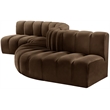Bowery Hill Contemporary Soft Brown Velvet Modular Sectional