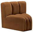 Bowery Hill Contemporary Deep Channel Tufted Soft Saddle Velvet Curved Corner