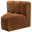 Bowery Hill Contemporary Deep Channel Tufted Soft Saddle Velvet Curved Corner