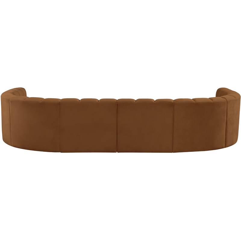 Bowery Hill Contemporary Soft Saddle Velvet Modular Sectional