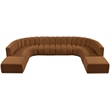 Bowery Hill Contemporary Soft Saddle Velvet Modular Sectional