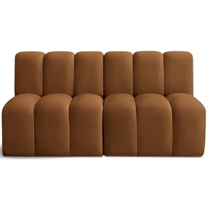 Bowery Hill Contemporary Soft Saddle Velvet Modular Sectional