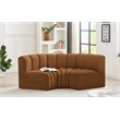 Bowery Hill Contemporary Soft Saddle Velvet Modular Sectional