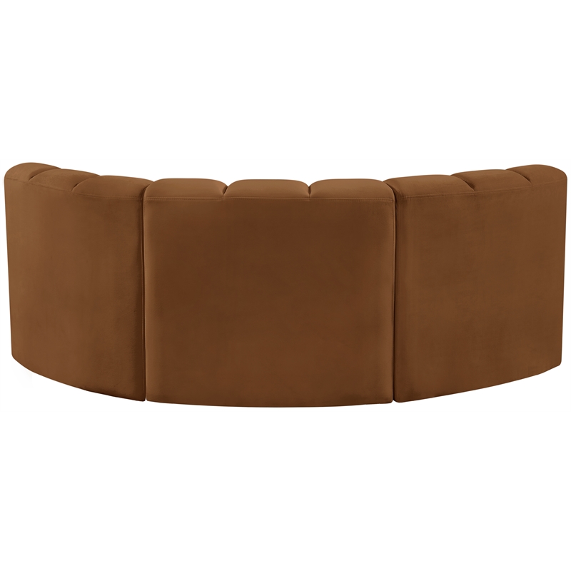 Bowery Hill Contemporary Soft Saddle Velvet Modular Sectional