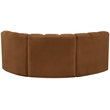 Bowery Hill Contemporary Soft Saddle Velvet Modular Sectional