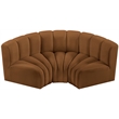 Bowery Hill Contemporary Soft Saddle Velvet Modular Sectional