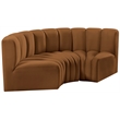 Bowery Hill Contemporary Soft Saddle Velvet Modular Sectional