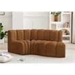 Bowery Hill Contemporary Soft Saddle Velvet Modular Sectional