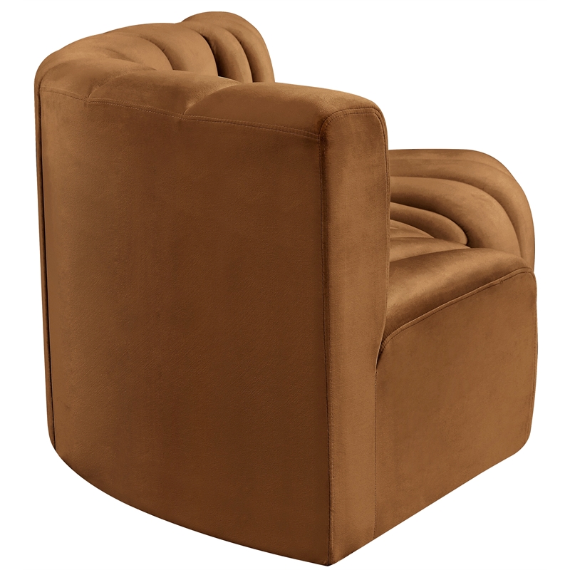 Bowery Hill Contemporary Soft Saddle Velvet Modular Sectional