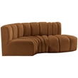 Bowery Hill Contemporary Soft Saddle Velvet Modular Sectional