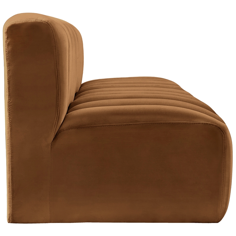 Bowery Hill Contemporary Soft Saddle Velvet Modular Sectional