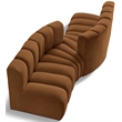 Bowery Hill Contemporary Soft Saddle Velvet Modular Sectional