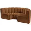 Bowery Hill Contemporary Soft Saddle Velvet Modular Sectional