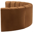 Bowery Hill Contemporary Soft Saddle Velvet Modular Sectional