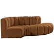 Bowery Hill Contemporary Soft Saddle Velvet Modular Sectional