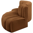 Bowery Hill Contemporary Soft Saddle Velvet Modular Sectional