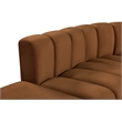 Bowery Hill Contemporary Soft Saddle Velvet Modular Sectional