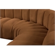 Bowery Hill Contemporary Soft Saddle Velvet Modular Sectional