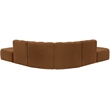 Bowery Hill Contemporary Soft Saddle Velvet Modular Sectional
