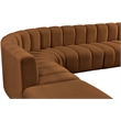 Bowery Hill Contemporary Soft Saddle Velvet Modular Sectional