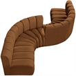 Bowery Hill Contemporary Soft Saddle Velvet Modular Sectional