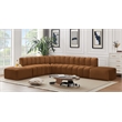Bowery Hill Contemporary Soft Saddle Velvet Modular Sectional