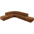 Bowery Hill Contemporary Soft Saddle Velvet Modular Sectional