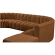 Bowery Hill Contemporary Soft Saddle Velvet Modular Sectional