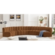 Bowery Hill Contemporary Soft Saddle Velvet Modular Sectional