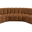 Bowery Hill Contemporary Soft Saddle Velvet Modular Sectional
