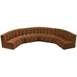Bowery Hill Contemporary Soft Saddle Velvet Modular Sectional