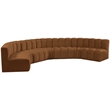 Bowery Hill Contemporary Soft Saddle Velvet Modular Sectional
