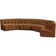 Bowery Hill Contemporary Soft Saddle Velvet Modular Sectional