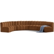 Bowery Hill Contemporary Soft Saddle Velvet Modular Sectional