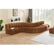 Bowery Hill Contemporary Soft Saddle Velvet Modular Sectional