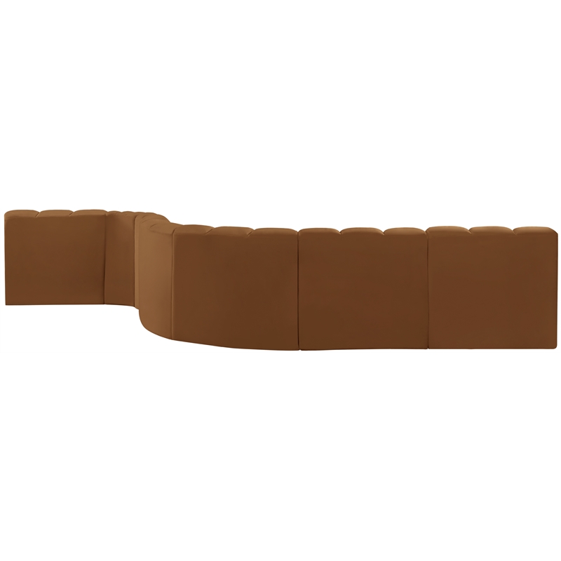 Bowery Hill Contemporary Soft Saddle Velvet Modular Sectional