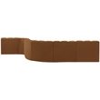 Bowery Hill Contemporary Soft Saddle Velvet Modular Sectional