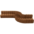Bowery Hill Contemporary Soft Saddle Velvet Modular Sectional