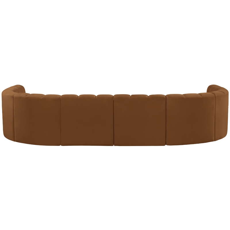 Bowery Hill Contemporary Soft Saddle Velvet Modular Sectional