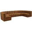 Bowery Hill Contemporary Soft Saddle Velvet Modular Sectional