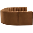 Bowery Hill Contemporary Soft Saddle Velvet Modular Sectional