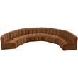 Bowery Hill Contemporary Soft Saddle Velvet Modular Sectional